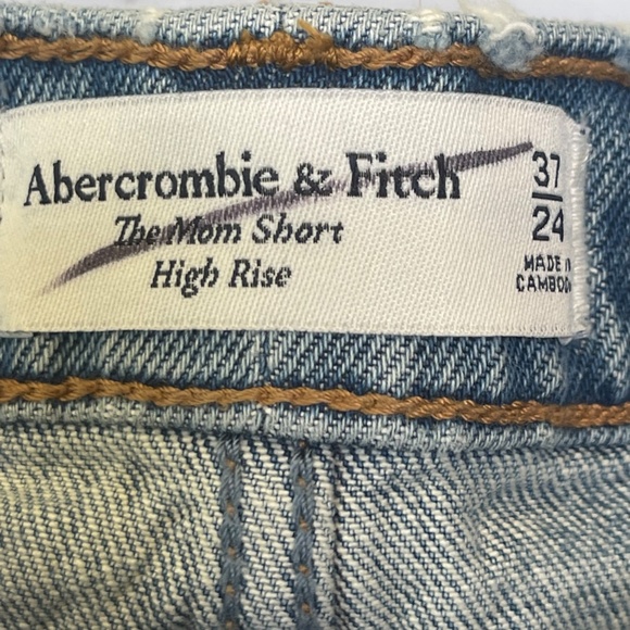 Abercrombie & Fitch Womens High Rise Distress Jean The Mom Shorts Sz. 24 37 - Picture 5 of 16